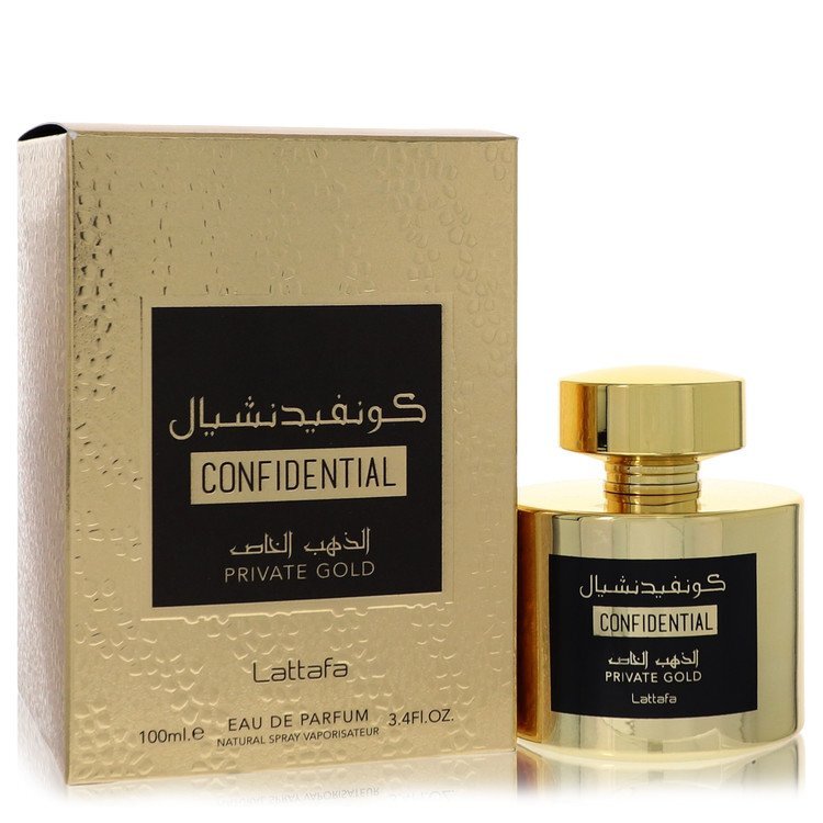 Lattafa Confidential Private Gold by Lattafa Eau De Parfum Spray (Unisex) 3.4 oz (Men)⭐⭐⭐⭐⭐
